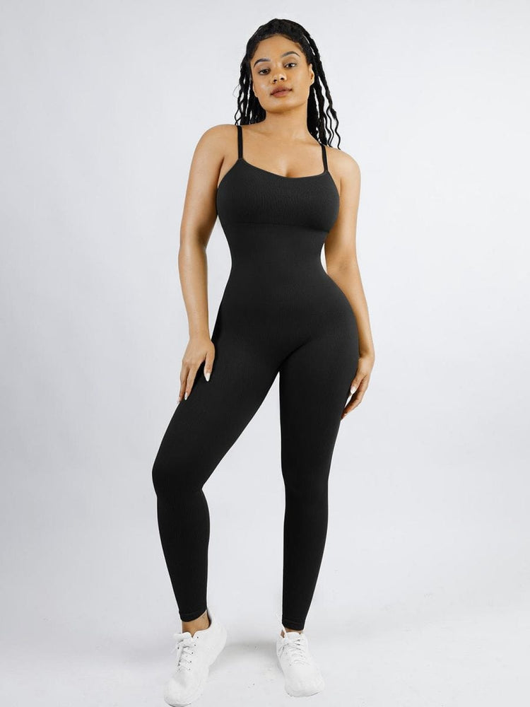 Wholesale High Stretchy Seamless Tummy Control Jumpsuit Removable cup pads