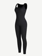 Wholesale Fashion Zipper Front Slit Sports Sauna Jumpsuit