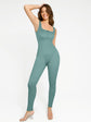 Wholesale Fashion Zipper Front Slit Sports Sauna Jumpsuit