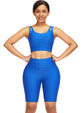 Wholesale Well-Suited Jacquard High Waist Crop Sports Suit For Female Runner