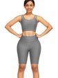 Wholesale Well-Suited Jacquard High Waist Crop Sports Suit For Female Runner