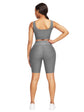 Wholesale Well-Suited Jacquard High Waist Crop Sports Suit For Female Runner